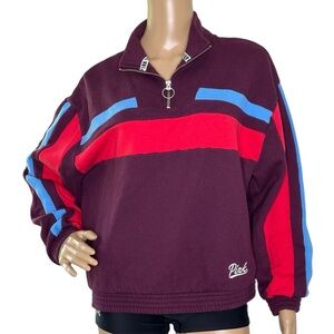 PINK Victoria's Secret Pullover with Red and Blue Stripes Small